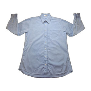 TTX Pinpoint 2x2 Cotton Oxford Shirt 16 34 USA Made Vintage Blue Dress Shirt